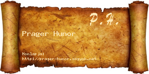 Prager Hunor névjegykártya